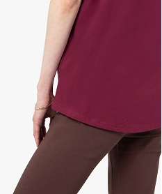 tee-shirt femme a manches courtes avec dos plus long rougeC173201_2