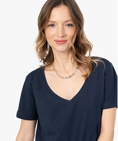tee-shirt femme a col v et manches courtes bleu t-shirts manches courtesC174201_2
