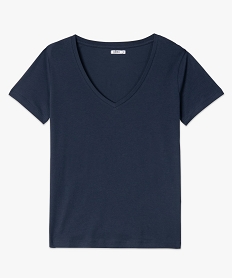 tee-shirt femme a col v et manches courtes bleu t-shirts manches courtesC174201_4