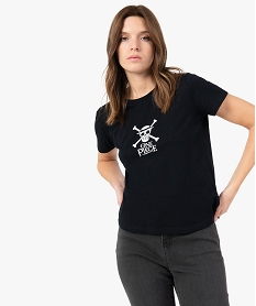 GEMO Tee-shirt femme avec motif - One Piece Noir
