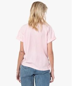 tee-shirt femme a manches courtes avec motif - one piece roseC174701_3