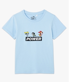 tee-shirt femme avec motif – powerpuff girls bleu t-shirts manches courtesC174801_4