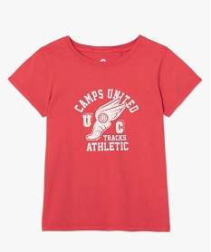 tee-shirt femme a manches courtes avec motif - camps united rougeC175201_4