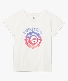 tee-shirt femme a manches courtes avec motif – camps united beigeC175401_4