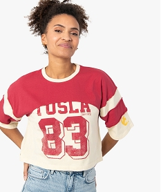 tee-shirt femme court a manches courtes – camps united rouge t-shirts manches courtesC176101_2