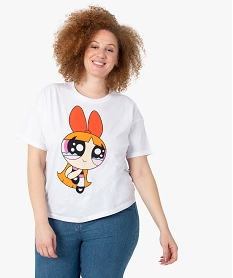 GEMO Tee-shirt femme grande taille avec motif XXL - Powerpuff Girl Blanc