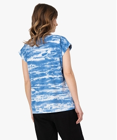 tee-shirt femme bicolore avec motif - wonder woman bleuC179001_3