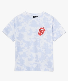 tee-shirt femme imprime a manches courtes- the rolling stones blancC180901_4