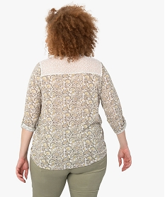 tee-shirt femme grande taille imprime col v et dos dentelle imprimeC184701_3