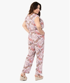combinaison pantalon femme grande taille a motifs cachemire blanc combinaisons pantalonC192701_3