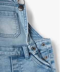 salopette bebe garcon courte en jean delave bleu jeansC195001_2
