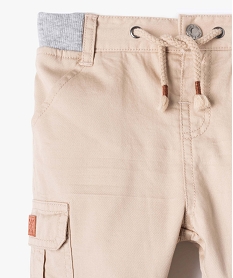 pantalon bebe garcon coupe battle a revers et taille elastiquee beigeC195301_2