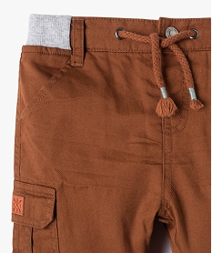 pantalon coupe cargo double avec taille elastique bebe garcon brun pantalonsC195501_2
