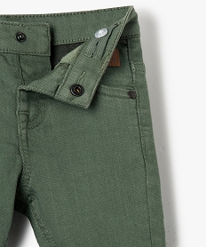 pantalon bebe garcon coupe slim en toile extensible vertC195601_2