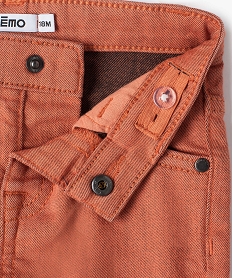 pantalon bebe garcon coupe slim en toile extensible orangeC195701_2