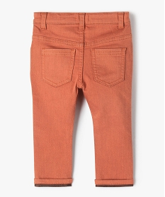 pantalon bebe garcon coupe slim en toile extensible orangeC195701_3