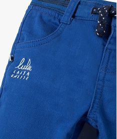 pantalon bebe garcon avec taille elastiquee - lulu castagnette bleuC195901_2
