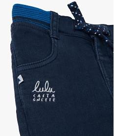 pantalon bebe garcon avec taille elastiquee - lulu castagnette bleuC196001_2