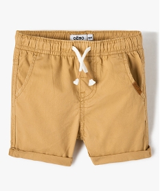 GEMO Bermuda bébé garçon en toile à taille élastiquée Beige