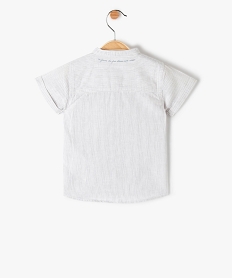chemise bebe garcon a manches courtes avec col rond gris chemisesC197301_3