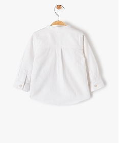 chemise bebe garcon manches longues avec col mao blanc chemisesC197801_3