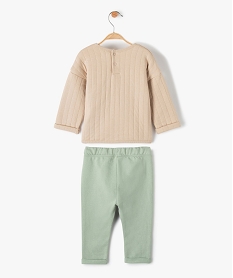ensemble bebe garcon 2 pieces pull pantalon en maille beigeC198301_4