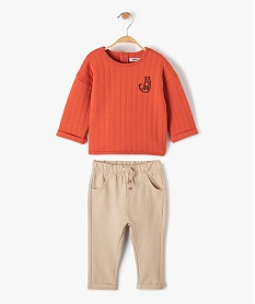 ensemble bebe garcon 2 pieces pull pantalon en maille orangeC198401_1