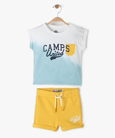 GEMO Ensemble bébé garçon 2 pièces : tee-shirt loose + short - Camps United Jaune