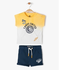 ensemble bebe garcon 2 pieces   tee-shirt loose short - camps united bleu shortsC199001_1