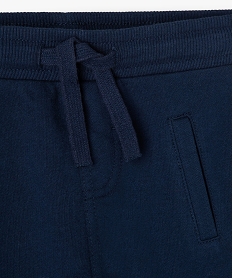 pantalon bebe garcon en maille avec ceinture bord-cote bleuC199601_2