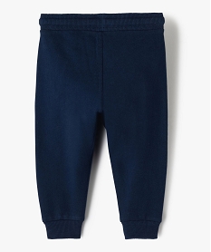 pantalon bebe garcon en maille avec ceinture bord-cote bleuC199601_3