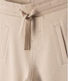 pantalon bebe garcon en maille avec ceinture bord-cote beigeC199701_2