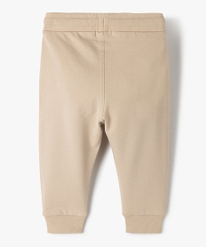 pantalon bebe garcon en maille avec ceinture bord-cote beigeC199701_3