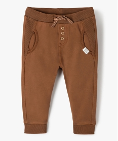 pantalon de jogging bebe avec jeu de textures brun joggingsC199901_1