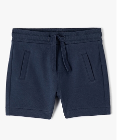 short bebe garcon en maille avec ceinture bord-cote bleu shortsC200101_1