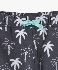 bermuda bebe garcon en jersey imprime palmiers a taille elastiquee noir shortsC200601_2