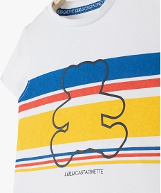 tee-shirt bebe garcon a rayures multicolores - lulucastagnette blancC202801_2