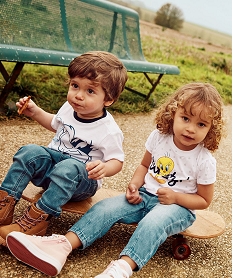 tee-shirt bebe a manches courtes imprime titi gros minet - looney tunes blanc tee-shirts manches courtesC203401_4