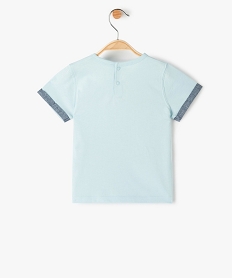 tee-shirt bebe garcon imprime avec inscription bleu tee-shirts manches courtesC203601_3