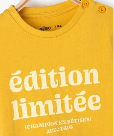 tee-shirt bebe garcon avec inscription devant jaune tee-shirts manches courtesC203901_2