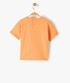 tee-shirt bebe garcon loose a manches courtes et poche kangourou orangeC205501_3