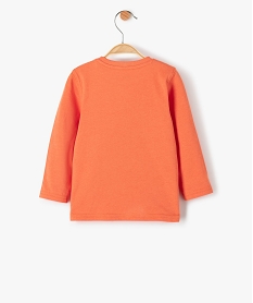 tee-shirt bebe garcon imprime fantaisie orange tee-shirts manches longuesC206201_3