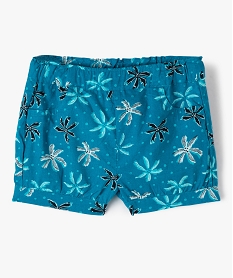 GEMO Short bébé fille à motifs fleuris Bleu