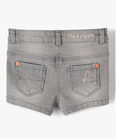 short bebe fille en jean avec bandes pailletees - lulucastagnette gris shortsC209001_3
