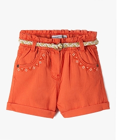 short bebe fille avec ceinture tressee – lulucastagnette orange shortsC209201_1