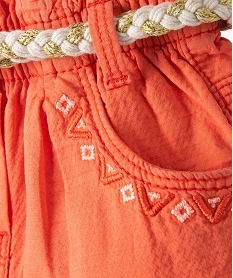 short bebe fille avec ceinture tressee – lulucastagnette orange shortsC209201_2