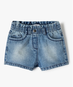 short bebe fille en jean avec ceinture elastiquee grisC209301_1