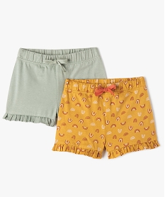 short bebe fille avec volant dans le bas (lot de 2) jaune shortsC209501_1