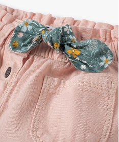 pantalon bebe fille avec petit noud bandana roseC211501_3
