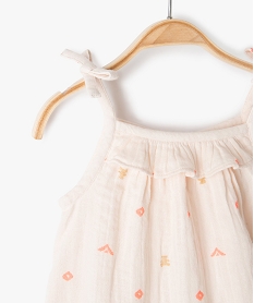 blouse bebe fille sans manches en double gaze imprimee - lulucastagnette orange chemisiers et blousesC212501_2
